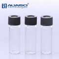 Muestra libre 4ml Análisis de laboratorio hplc Frasco de vidrio de borosilicato con tapa abierta de tapa negra